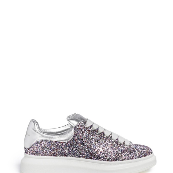 ALEXANDER MCQUEEN NEW Purple Glitter Sneakers